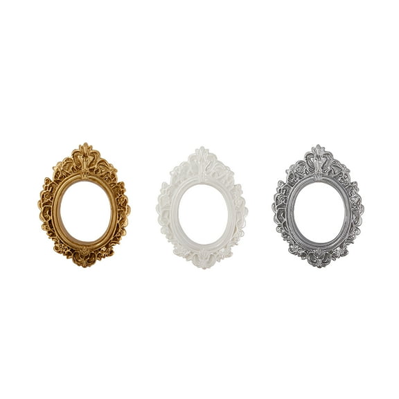 LAMIRO 3Pcs Oval Picture Frames Vintage Gold Frame Mini Picture Frames Small Vintage Picture Frames Gallery Wall Frames Ornate Frames Antique Picture Frames