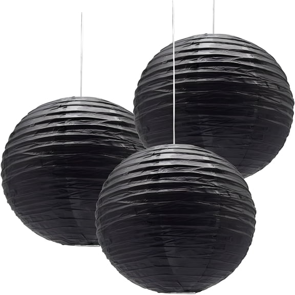LAMIRO 3Pcs Paper Lanterns Decorative Round Paper Lanterns for Birthday Halloween Wedding Baby Shower Home Decor Party Decoration,12Inch