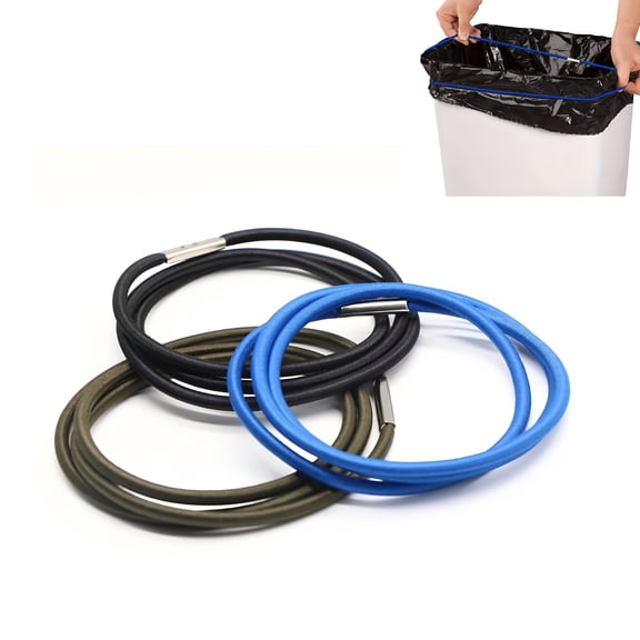 LAMIRO 3pcs Trash Can Elastic Bands Fits 13 To 30 Gallon Trash Cans Elastic Rubber Bands For Garbage Bag Fixed Durable Trash Can Bag Holder With Strong Elasticity