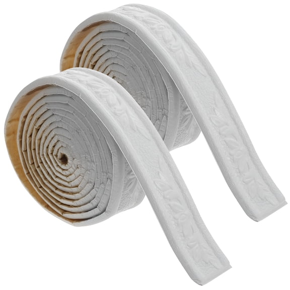 LAMIRO 4 Rolls of Molding Trim Wall Trim Peel and Stick Wall Border Self Adhesive PVC Trim for Wall Cabinet Baseboard