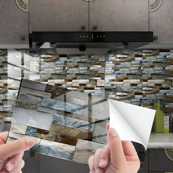 LAMIRO 4-Sheet 3D Wall Panels Peel and Stick,PVC Brick Wallpaper Sticker with Self-Adhesive Waterproof Wall Decor for Kitchen,Bedroom Peel and Stick Wallpaper,Wall Decals