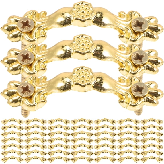 LAMIRO 40 Pcs Decorative Handle Drawer Knobs Vintage Gold Kitchen Cabinet Pull