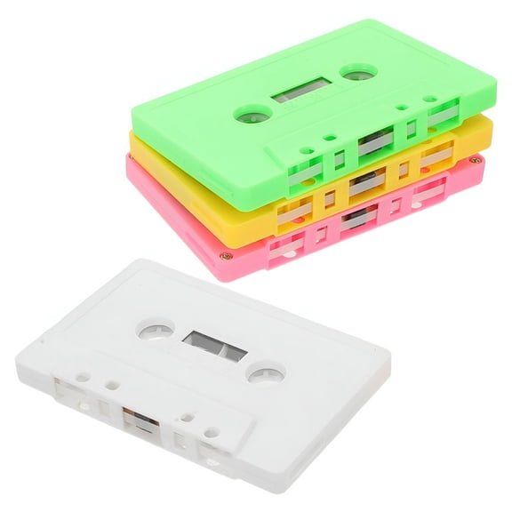LAMIRO 4Pcs Blank Audio Cassette Tapes Plastic Assorted Color Retro Vintage Design Home Decoration