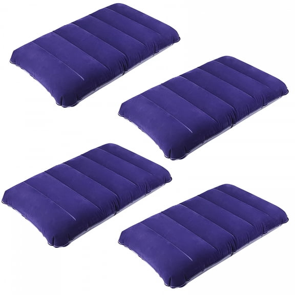 LAMIRO 4Pcs Outdoor Travel Camping Square Pvc Flocking Inflatable Pillow Camping Pillows