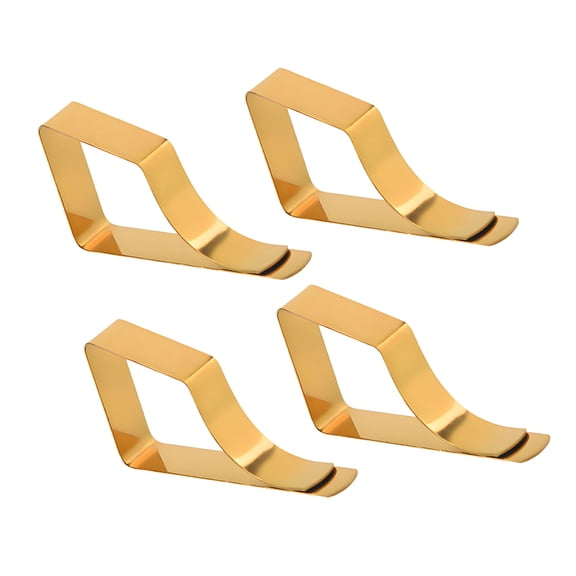 LAMIRO 4Pcs Table Cloth Holder Clips,Stainless Steel Tablecloth Clips for Outdoor Tables,Minimalist Style Tablecloth Clips,Gold