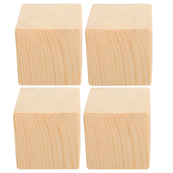 LAMIRO 4Pcs Wooden Furniture Risers for Bed Pads Chairs and Tables Lifters Wood Blocks Set