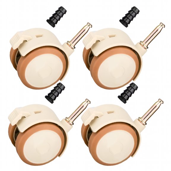LAMIRO 4pcs Swivel Crib Casters Wheels Silent Furniture Casters Baby Cot Wheel Accessories Chair Rubber Wheel For Cabinet Bookcase Computer Desk