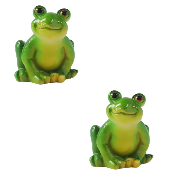 LAMIRO 4pcs Tiny Frog Figurines Mini Garden Frog Figurines Micro Landscaping Decorations Garden Decors