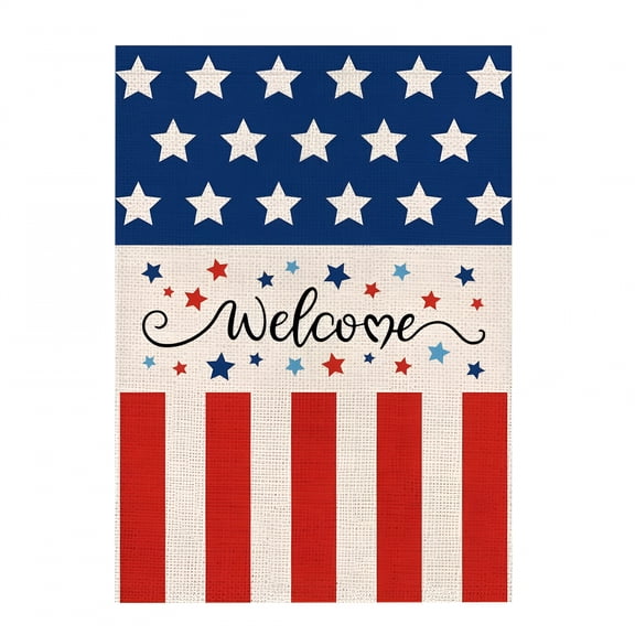 LAMIRO 4th of July Garden Flag,12x18 Inch Double Sided Patriotic Independence Day Garden Yard Flag Outdoor Outside Holiday Decoration