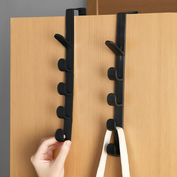 LAMIRO 5 Layers Over The Door Hook Organizer Rack Hanger Backpack Handbag Door Hook,5-Hook Heavy-Duty Organizer Rack for Coats,Hats,Robes,Shirts,Belts,Bags,Towels,Closet and Bathroom