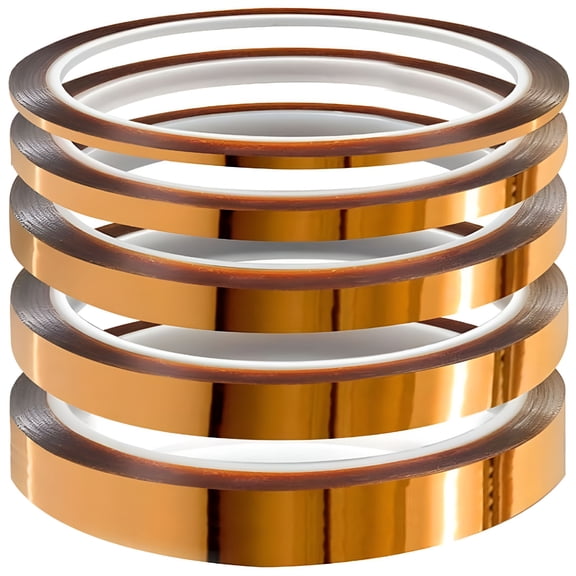 LAMIRO 5 pieces of Heat Resistant Transfer Tape for Sublimation - Leaves No-Mark or Residue,Strong Adhesive Tape Perfect for Heat Press,3D Printer,Soldering,and PCB Boards