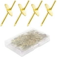 thumbnail image 1 of LAMIRO 50Pcs 20lbs Hangers Set Quick Photo Picture Frame Hangers Alloy Nail Hooks Plaster Picture Hanging Kit for Clock On Wooden Drywall Heavy-Duty Picture Hangers 20lbs Wall Mounting Kit Gold, 1 of 5