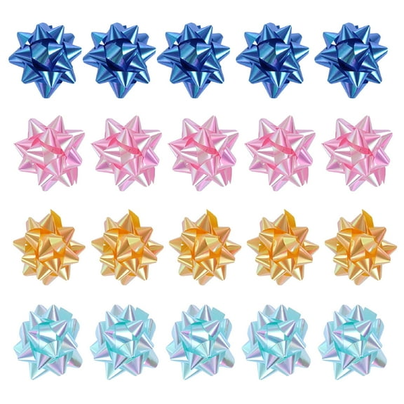 LAMIRO 50pcs 3-inch Xmas Gift Wrap Bows for Present,Birthday,Florist (Mixed Color)