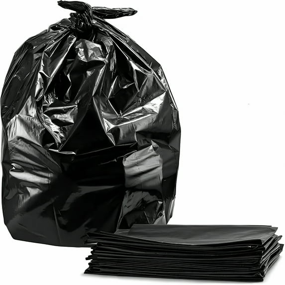 LAMIRO 55-60 Gallon Trash Bags,Black Contractor Garbage Bags (100 Bags w/Ties) 55 Gallon Trash Bags Heavy Duty Can Liners,Extra Large Trash Bags for Construction,Yard Leaf & Lawn Bags