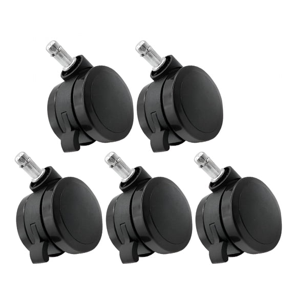 LAMIRO 5Pcs Locking Wheels for Office Chair Black with Smooth Rolling Rollerblade Wheels for Office Chairs