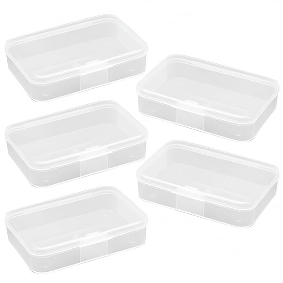LAMIRO 5Pcs Small Storage Box Plastic Reusable Storage Container Small Hardware Organizer Box Jewelry Case