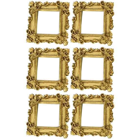 LAMIRO 6 Pcs Square Mini Photo Frame Gold Decor Small Photo Frame Norse ...