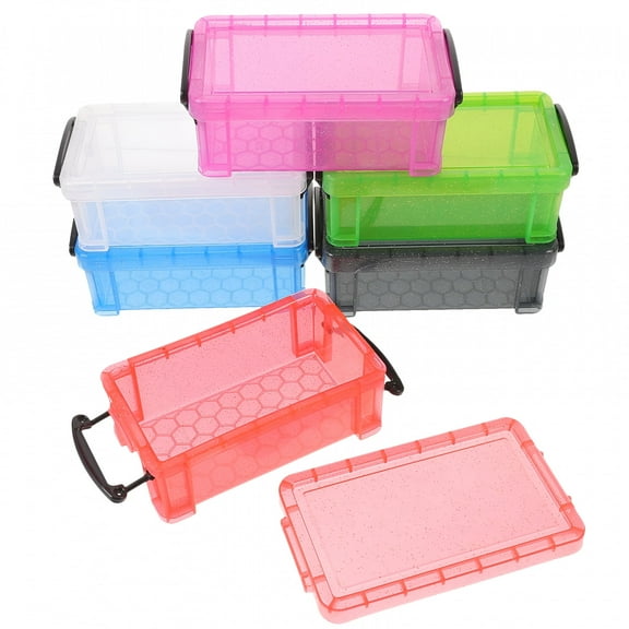 LAMIRO 6Pcs Small Containers with Lids Clear Plastic Box Clear Storage Box Plastic Small Storage Box
