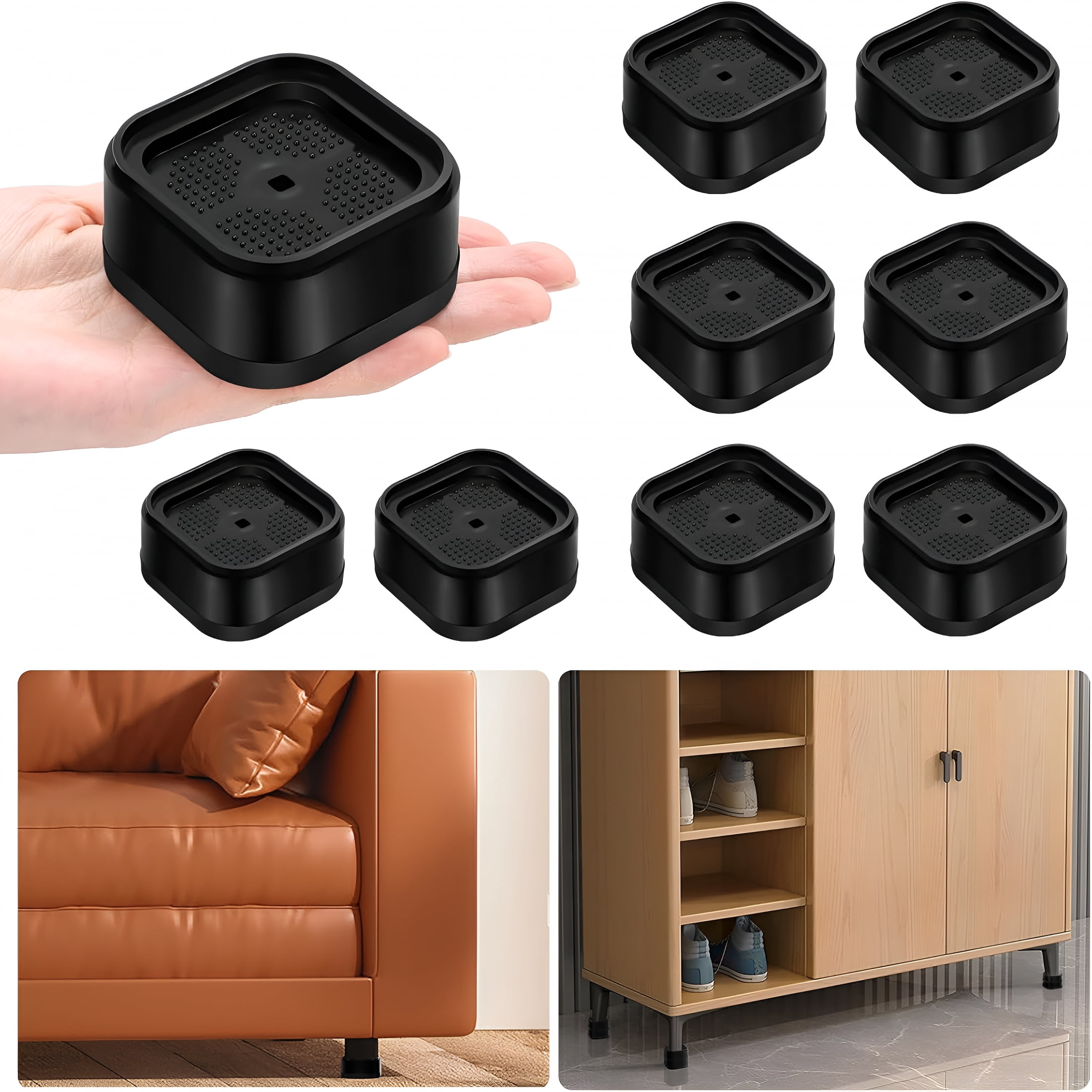 Furniture Riser Stackable LAMIRO 8 Pack Furniture Risers Adjustable Bed Risers Heavy Duty Lifts ...