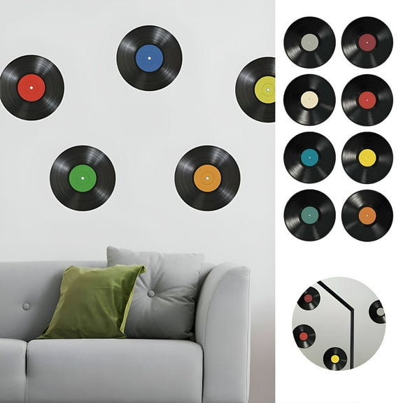 LAMIRO 8 Pcs Blank Records Music Wall Decor,9'' Vintage Blank Decorative Records,CD Album Cover Posters Wall Collage Kit for 90s Room Decor (Made By Cardboard)