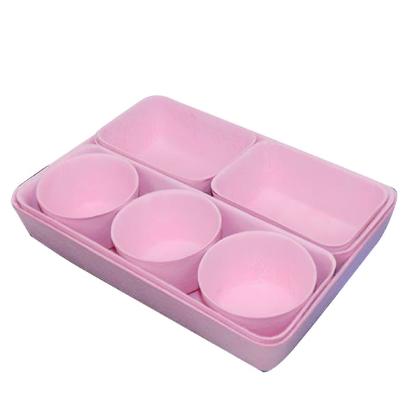 LAMIRO 8 pack Shallow Drawer Organizer Tray Dividers Organizer and Storage Bins Container for Kitchen Bathroom Makeup Office Vanity Bedroom,Pink