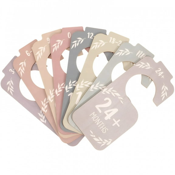 XIBUFE 8 pcs Wood Baby Closet Dividers Baby Garment Size Dividers Baby Clothing Hanger Dividers