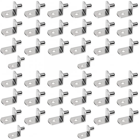 LAMIRO 80Pcs Shelf Support Pegs,1/4 Inch (6.35mm) Metal Shelf Pins for Wood Shelves Adjustable Shelf Brackets L-Shaped Clips with Silicone Sleeve for Kitchen Bookcase Cabinet Furniture Support