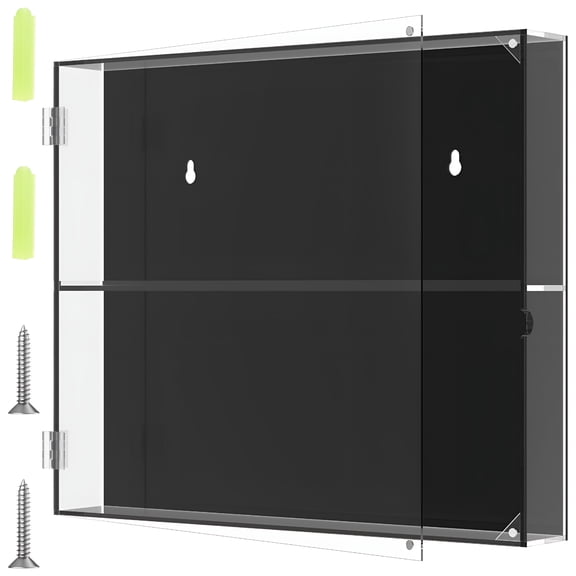 LAMIRO Acrylic Baseball Card Display Case, 6 Graded Trading Display With Magnetic Door & UV Protection, Wall Mount Sports Case for Baseball Basketball Football Hockey Cards