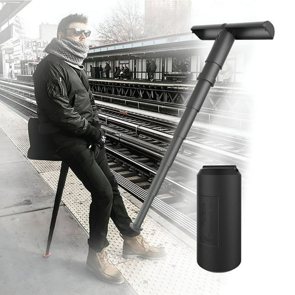 LAMIRO Adjustable 17-70cm Adjustable Seat Collapsible Telescopic Slip Folding Anytime Anywhere Lightweight Stick Cane for BBQ
