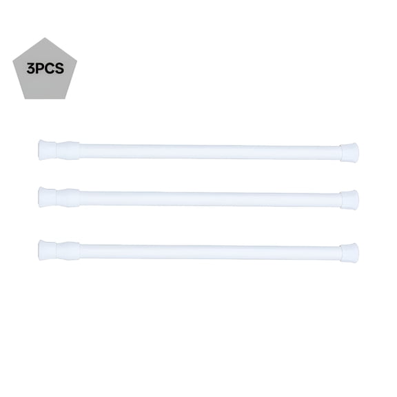LAMIRO Adjustable Spring Tension Rods for Curtains,Cupboards,and Closets - White