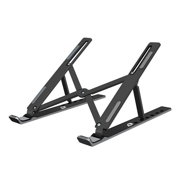 LAMIRO Aluminum Alloy Laptop Stand Height Adjustable Quick Heat Dissipation Anti-slip Foldable Portable Home Office Desktop Computer Riser Holder PC Accessories