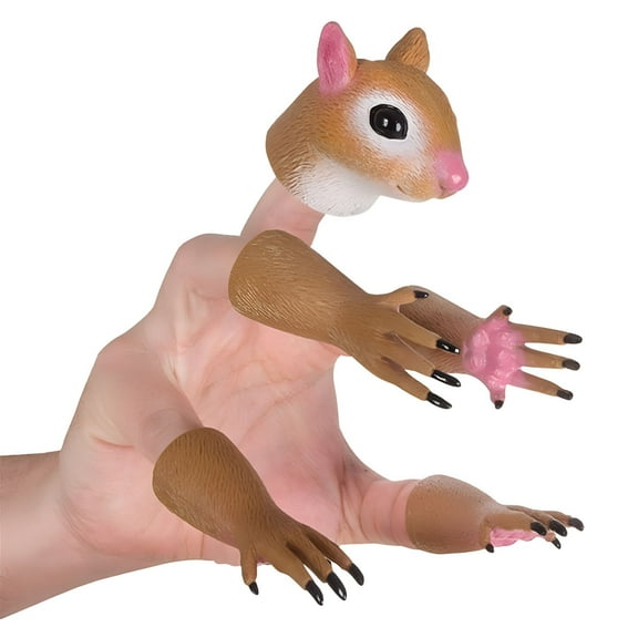 LAMIRO Animal Squirrel Finger Puppet Funny Toys Puppet Show Theater Props Novelty Toys Gifts