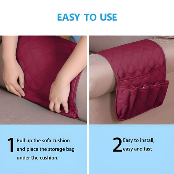 LAMIRO Anti-Slip Armrest Caddy Pocket Organizer for Sofa Couch Chair Recliner Loveseat,Storage for Phone,Book,Magazines,Armchair Remote Control Holder