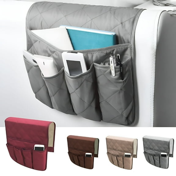 LAMIRO Anti-Slip Armrest Caddy Pocket Organizer for Sofa Couch Chair Recliner Loveseat,Storage for Phone,Book,Magazines,Armchair Remote Control Holder