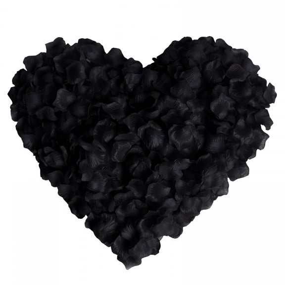 LAMIRO Artificial Decorative Petals,Black Rose Petals,Simulated Rose Petals Single Color 1 Pack(Containing 1000 Pieces) Black,Artificial Flowers for Decoration,Household Imitation