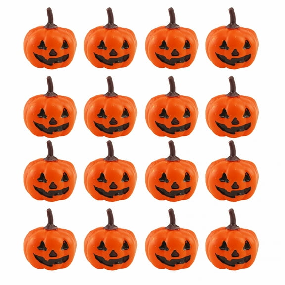 LAMIRO Artificial Pumpkin 16 Pcs House Plastic Small Pumpkins Home Orange Squash Halloween Dcor Mini for Crafts