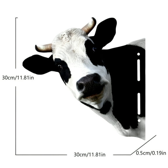 LAMIRO Artistic Cow Head Home Decor: Metal Wall Sculpture For Indoor/Outdoor Garden Display