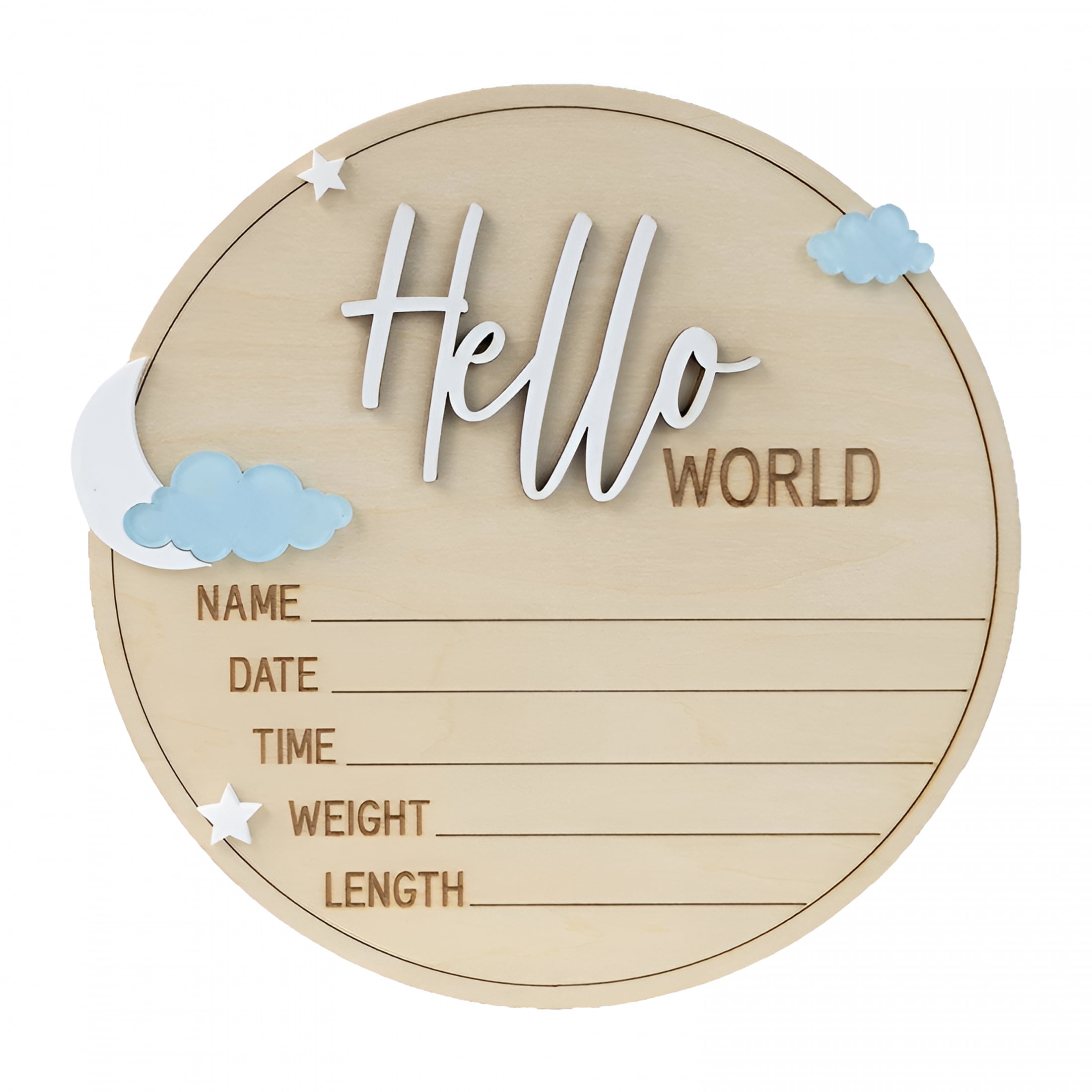 Baby Shower Keepsake Wooden Hello Shaped Birth Announcement Baby Name Sign