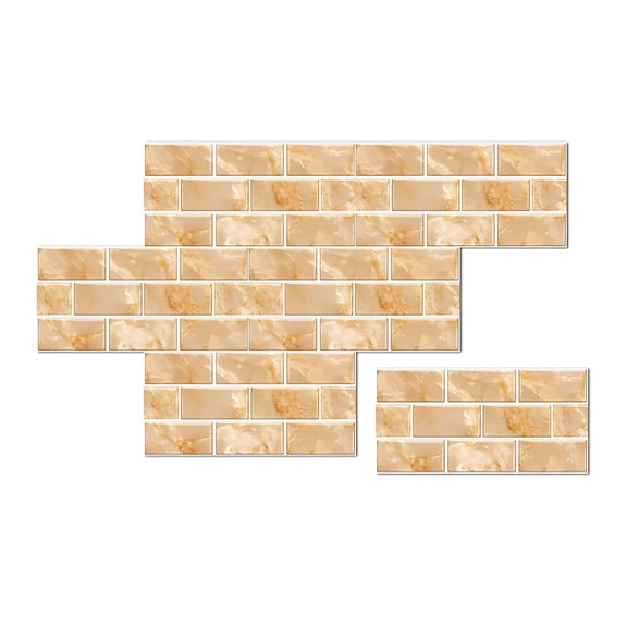 LAMIRO Back Splash Protector for Kitchen Wall,Stick on Back Splashes for Kitchens,6"x12" Peel and Stick Backsplash Tiles,6-Sheet Brown Subway Wall Tile Stickers for Kitchen,Bathroom,Countertop