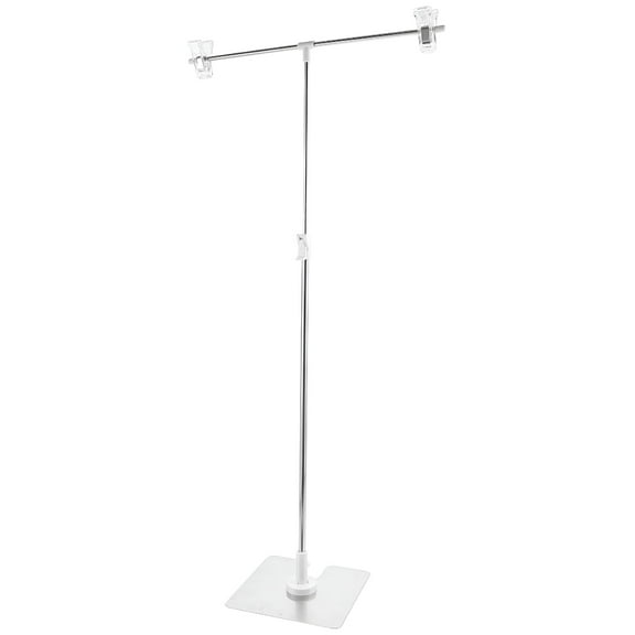 LAMIRO Backdrop Stand Small Adjustable T Shape Backdrop Stand Table Background Support System, Stainless Steel, Plastic (20.87"X5.31"X0.39")