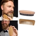 thumbnail image 1 of LAMIRO Bamboo Men's Beard Bristle Brush and Comb,Wood Hair Men Hard Round Mustache and Comb Brush Boar Beard Hair, 1 of 4
