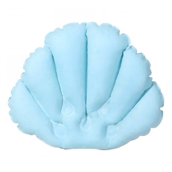 LAMIRO Bath Pillow Bathtub Pillow Inflatable Bath Pillows Tub Neck and Back Support for Tub Non Slip Water with Suction Cups Bath Accessory Relax Comfortable Blue