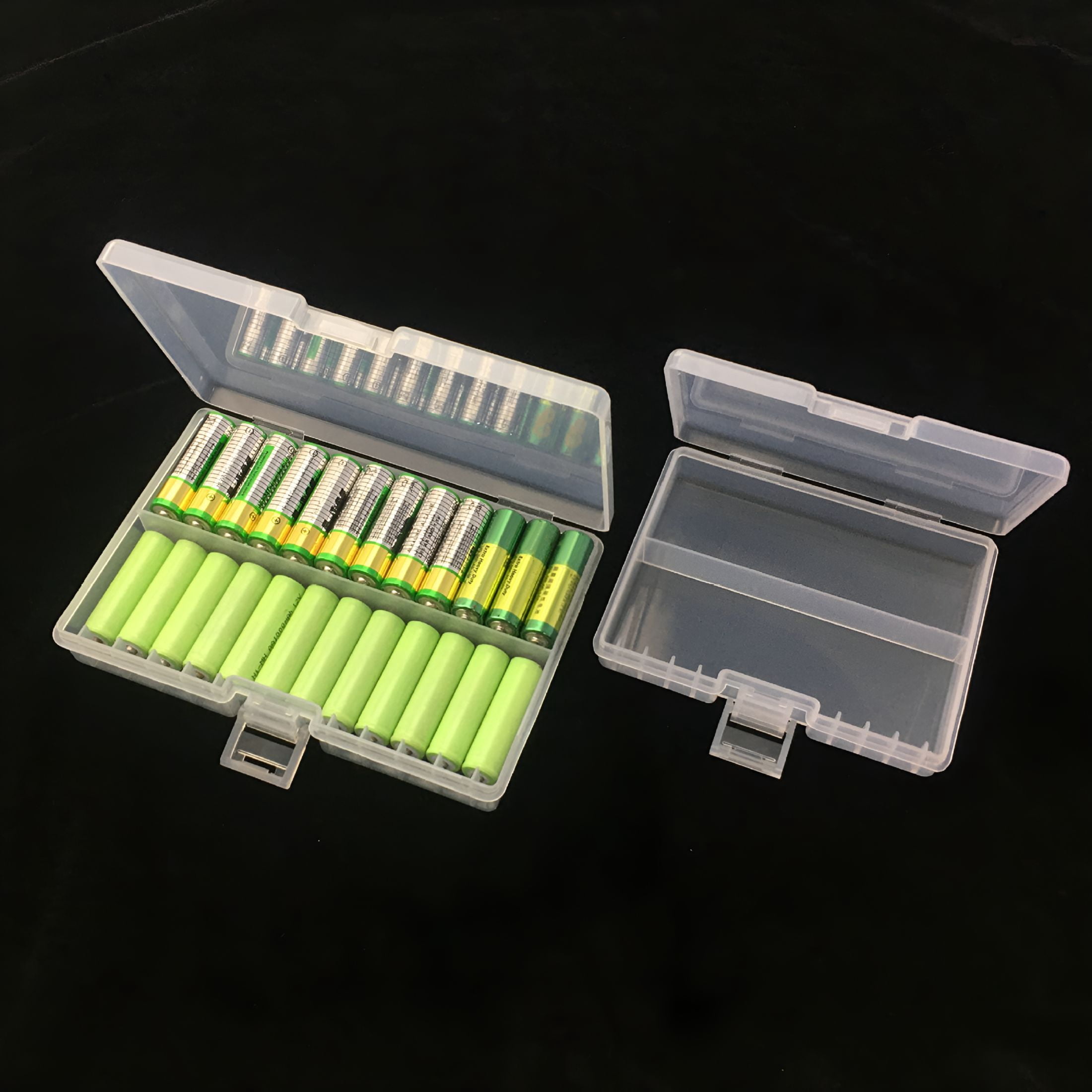 LAMIRO Battery Storage Box Transparent Large Capacity Portable 48Pcs AA ...