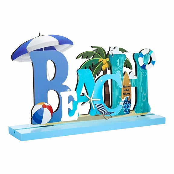 LAMIRO Beach Sign Ocean Navigation Animal Party Decor Beach Happy Center Beach Sign Wooden Table Decorations Beach Sea Decoration Board Dining Interior House Home Bathroom Decor