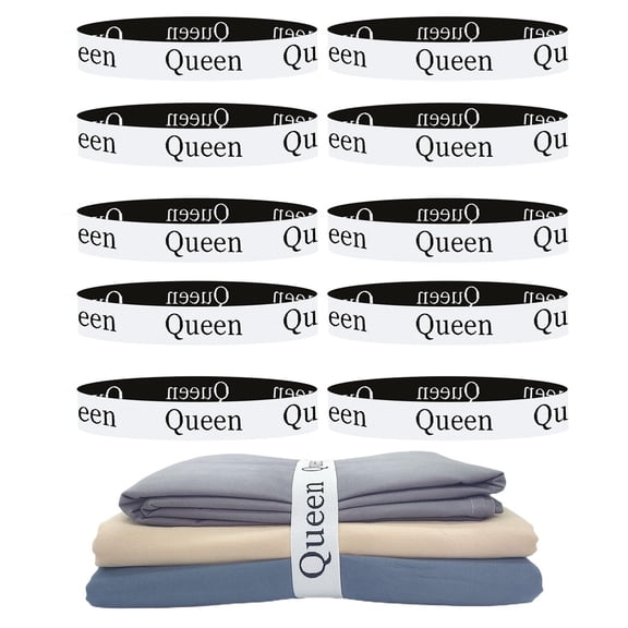 LAMIRO Bed Sheet Organizer Bands - Elastic Sheet Storage Organizer for Linen Closet - Sheet Linen Labels for Bedding Sets - Bed Bands Sheet Storage for Organization 10 Pack