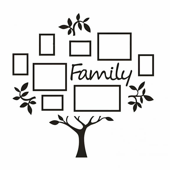 LAMIRO Black Family Tree Frame Collage, Acrylic Photo Wall Decor for Wedding, Large Picture Display