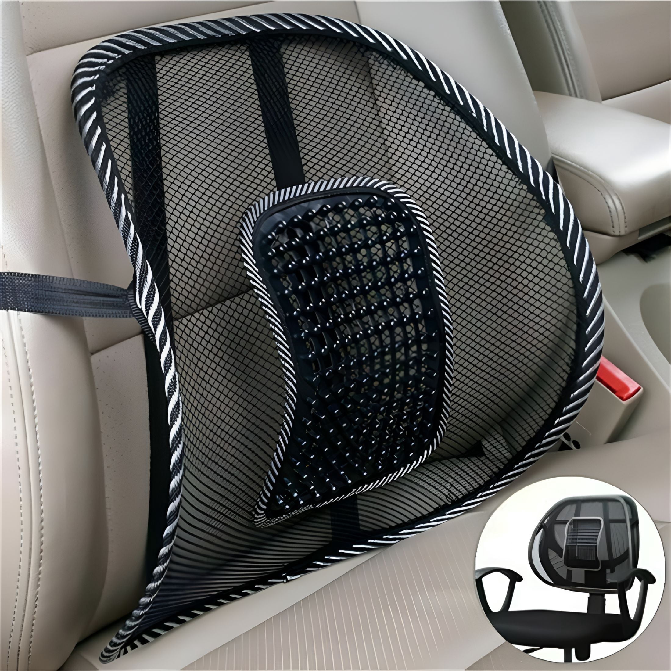 OITY Lumbar Support for Car,Breathable Mesh Massage Cushion Orthopedic ...