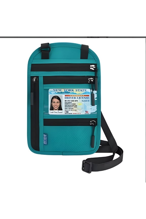 Blocking Passport Holder Wallet with Neck Stash Pouch for Traveling Security Credit ID Card