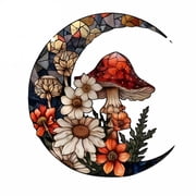 LAMIRO Boho Mushroom Window Decor - Acrylic Mushroom Wall Hanging Art - Unique Ornament Gift for Mom - Nature-Inspired Home Decor - Whimsical Window Decoration Color