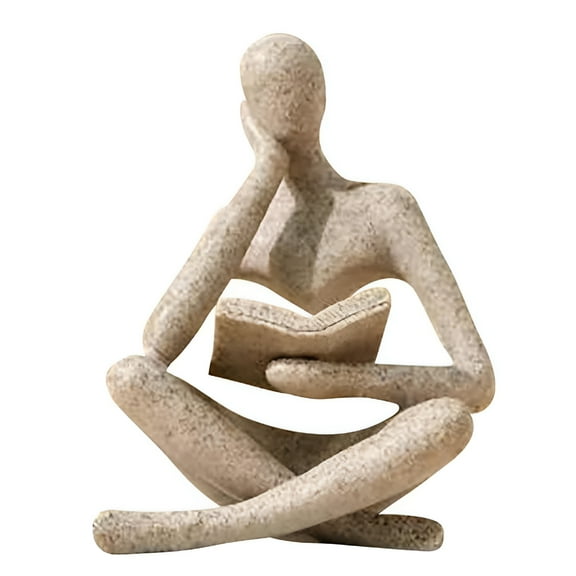 LAMIRO Bookshelf Decor Reading Statue - Abstract Art Thinker Sculpture Bookend for Shelves Aesthetic,Modern Home Decoration Figurine for Living Room Office Shelf Desk Coffee Table Decor